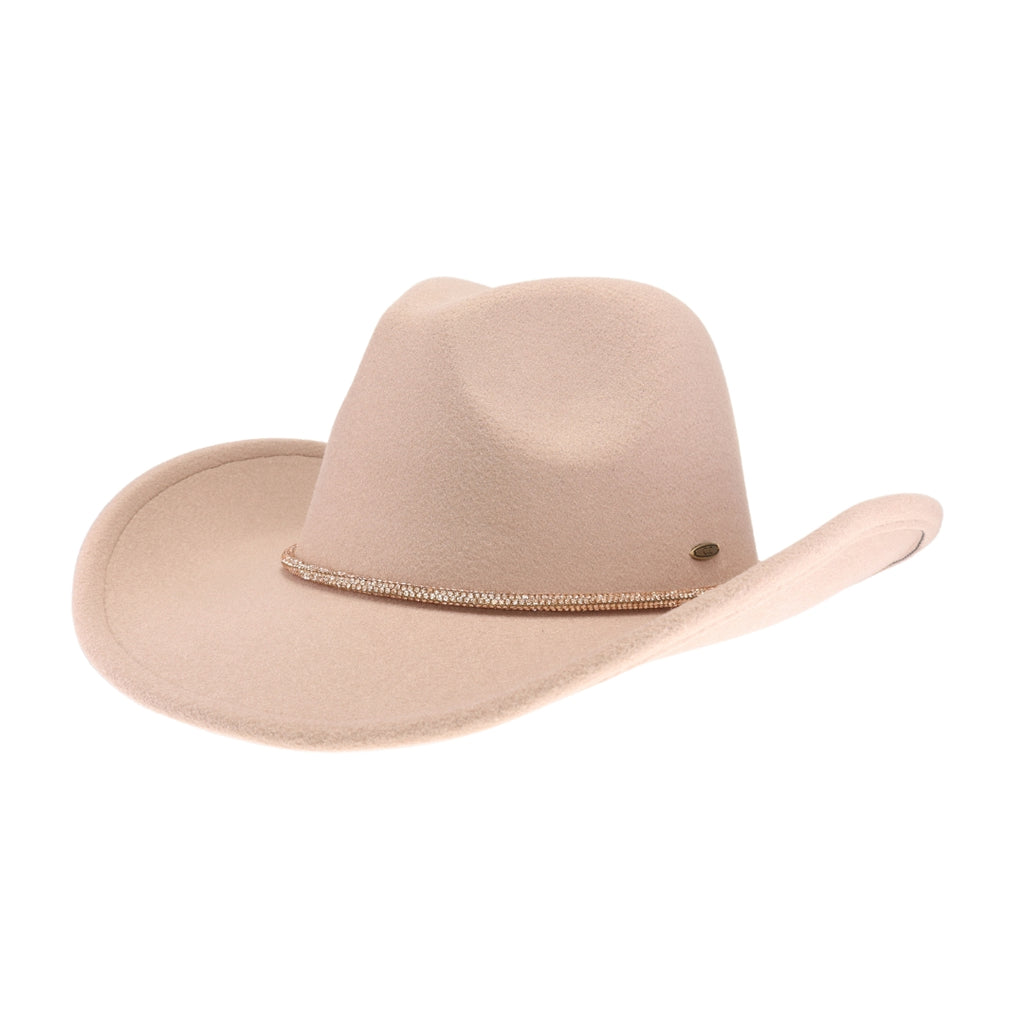 Reno Vegan Fabric Cowboy Hat TAUPE