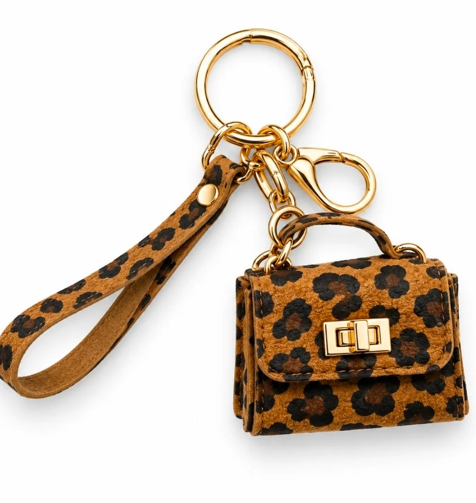 ๐๐ Wild & Chic Leopard Mini Purse Keychain
