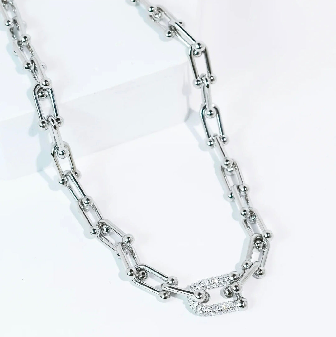 Lock In Silver Necklace
