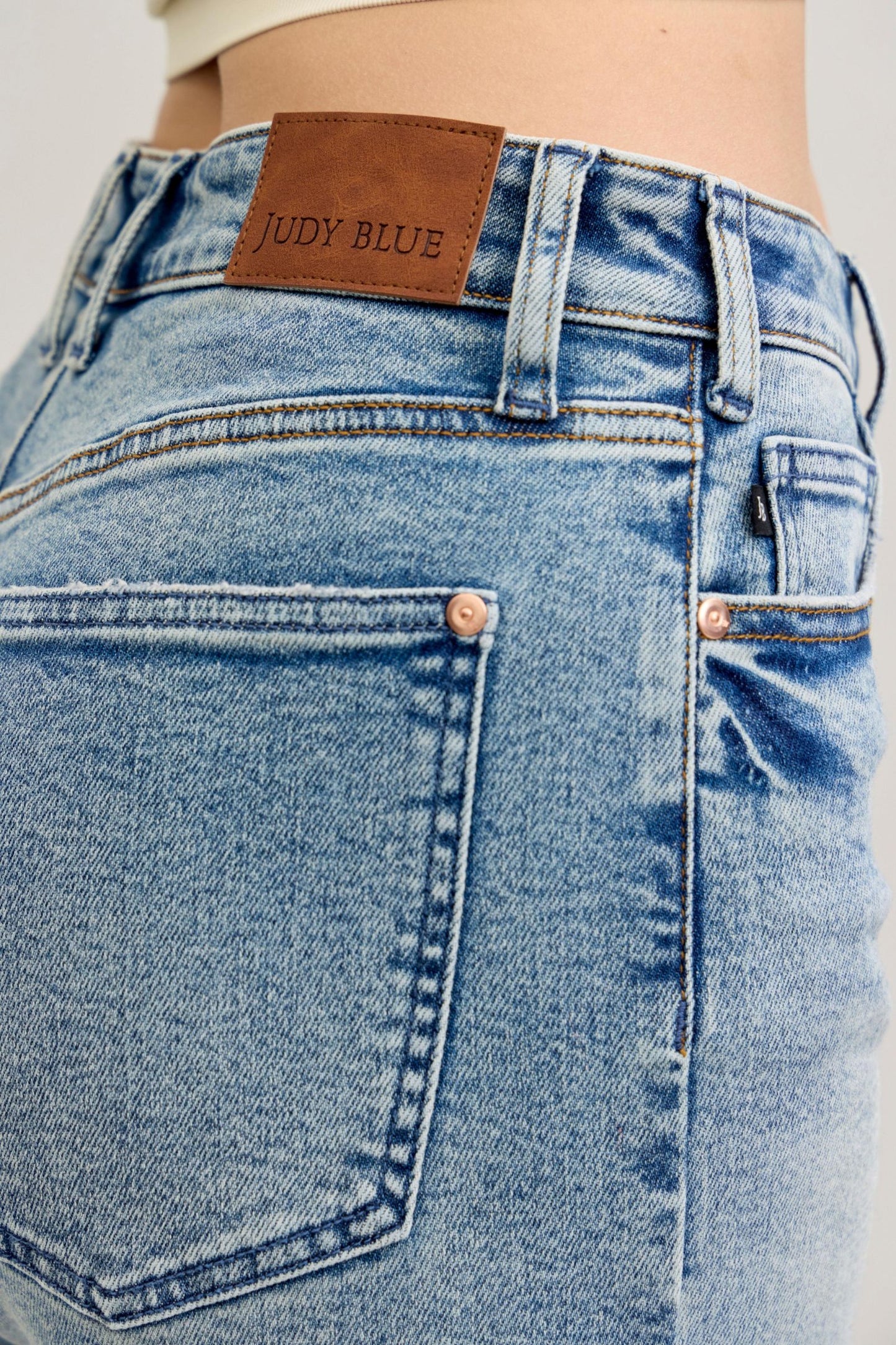Judy Blue High Waist Wilhemina Light Vintage Wash Leg Denim Jeans