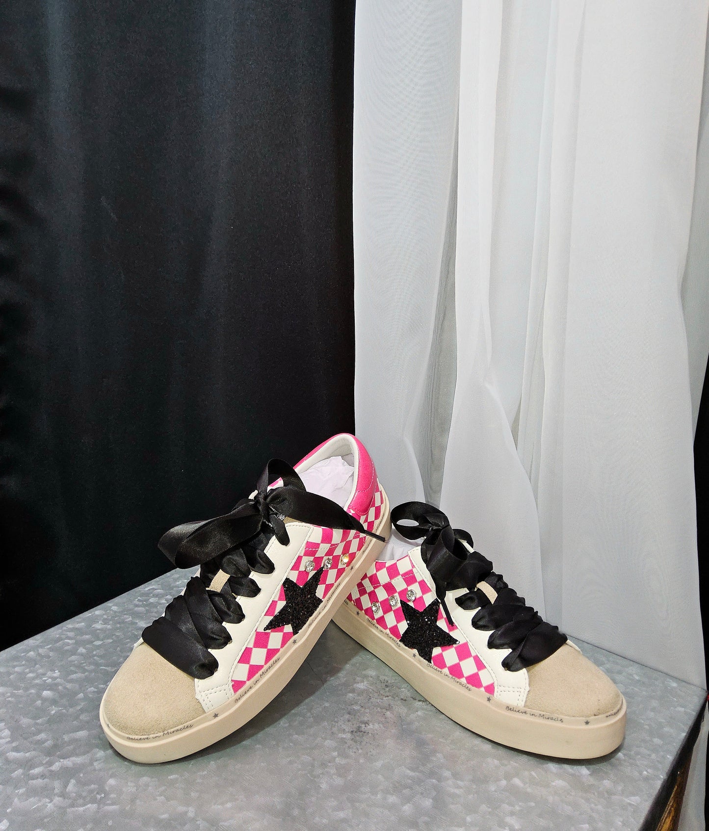 Sassy Sparkle Checker Kicks