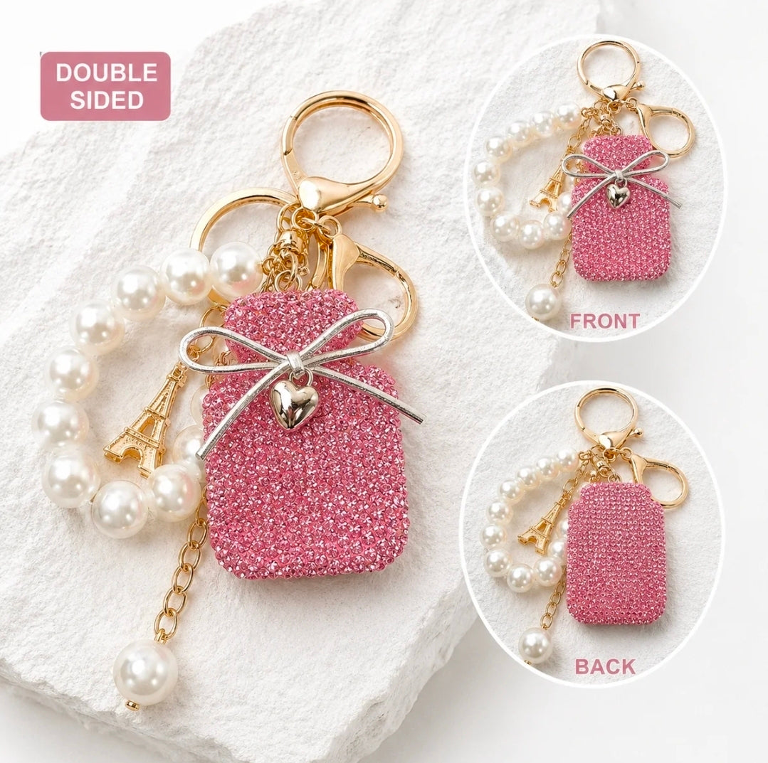 ๐๐ Pretty in Pink Rhinestone Bag Charm