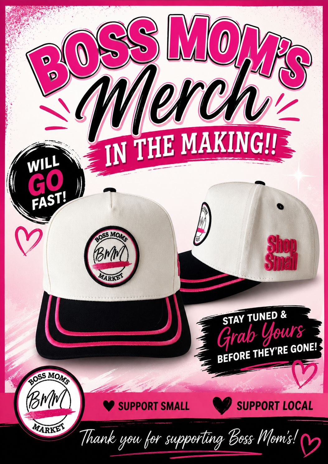 Boss Moms Market Embroidered Snapback Cap