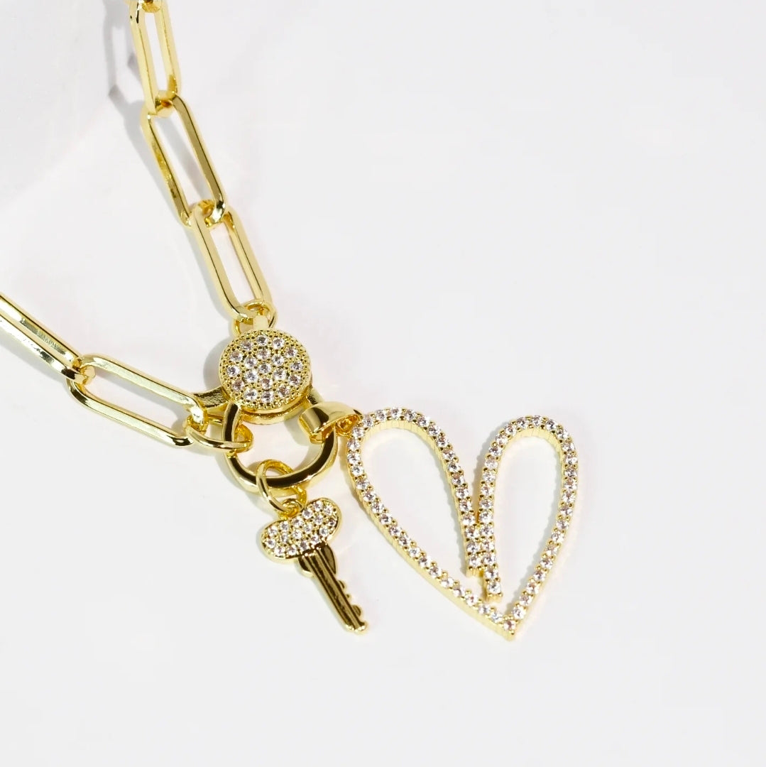 Key To My Heart Gold Necklace
