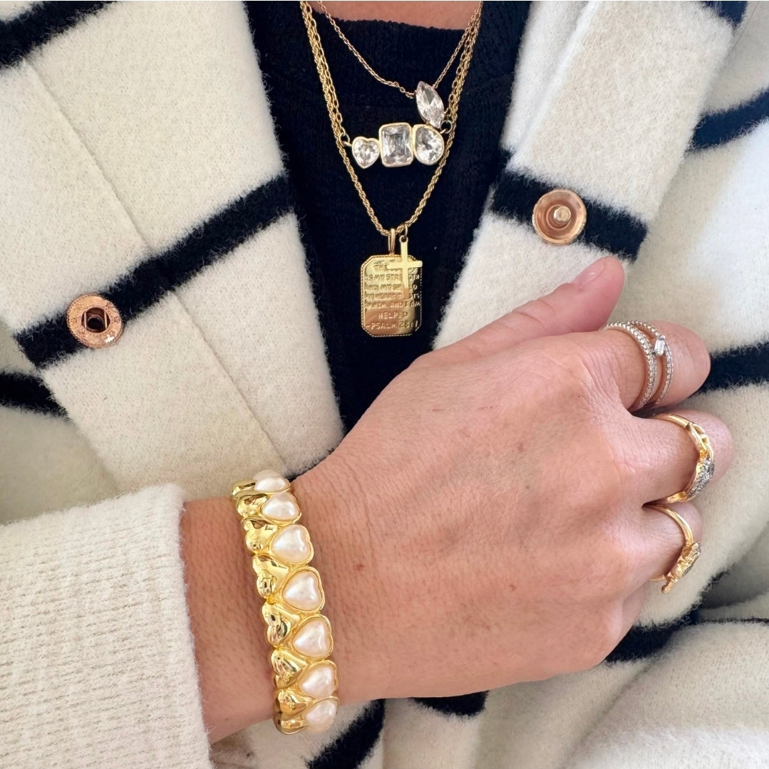 Pearl Heart Cuff