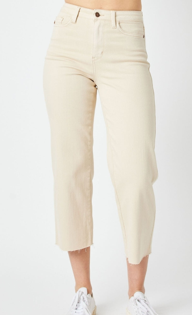 Judy Blue Cropped Jeans, Bone Mira