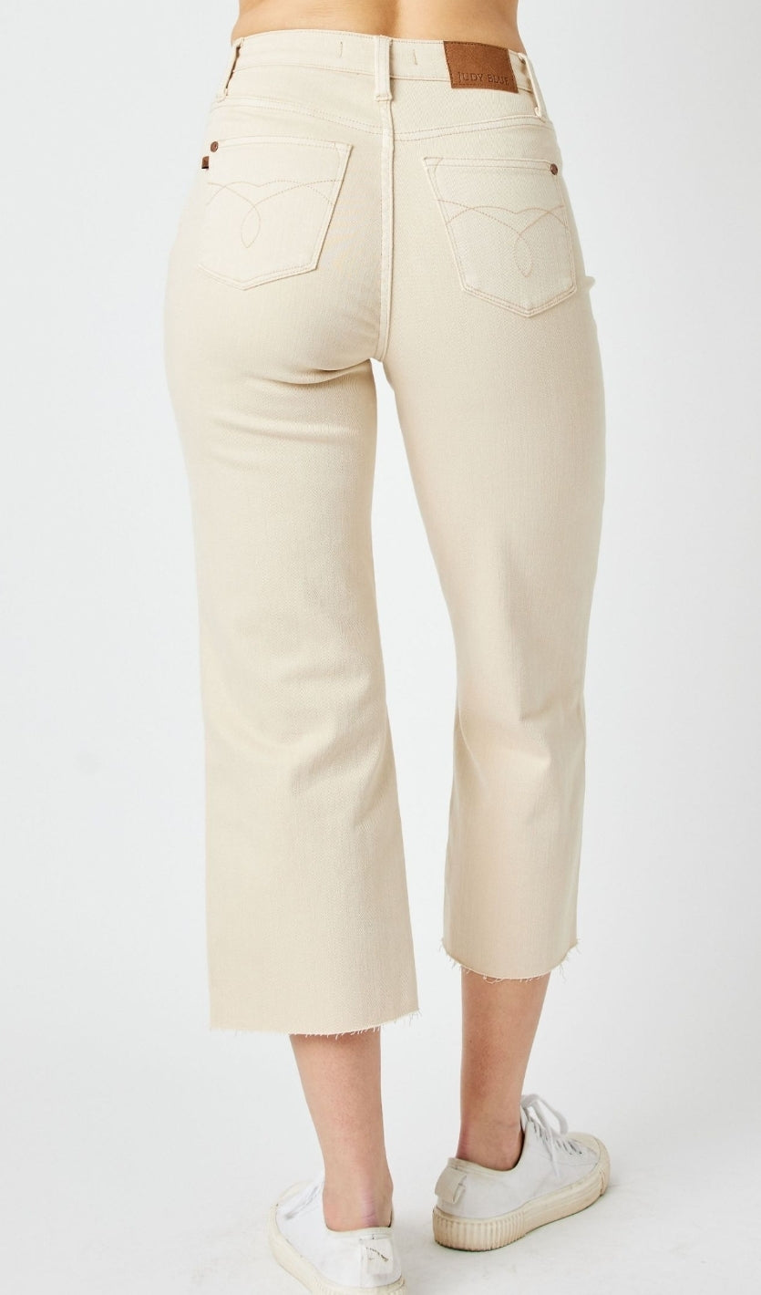 Judy Blue Cropped Jeans, Bone Mira