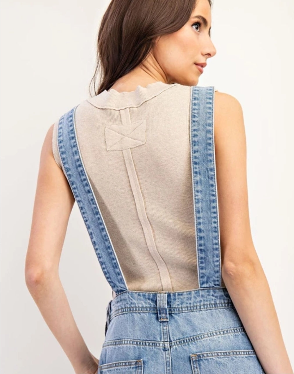 Denim Midi Overall Dress