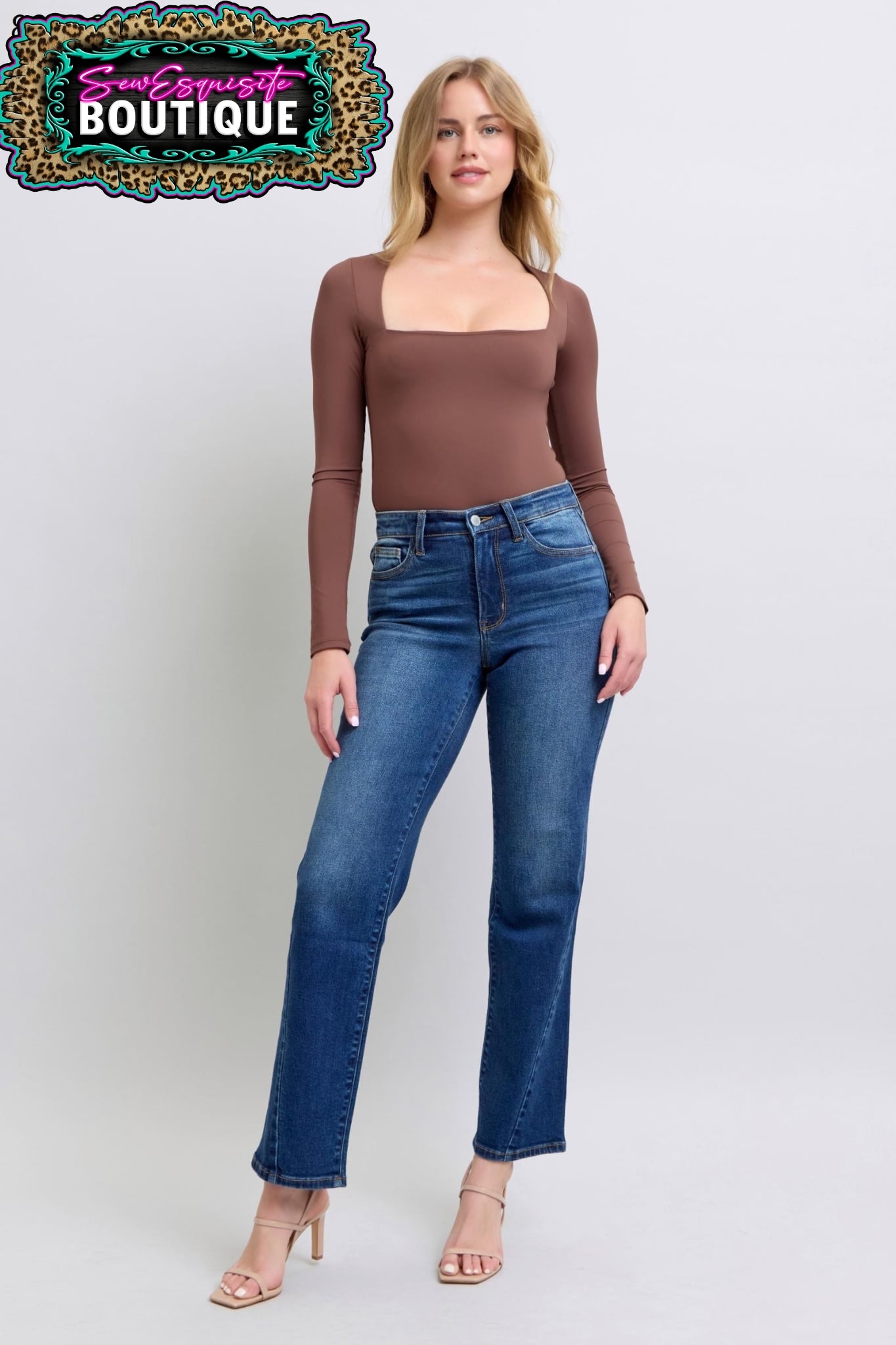 Judy Blue Full Size Side Seam Detail Straight Jeans W/ Pockets