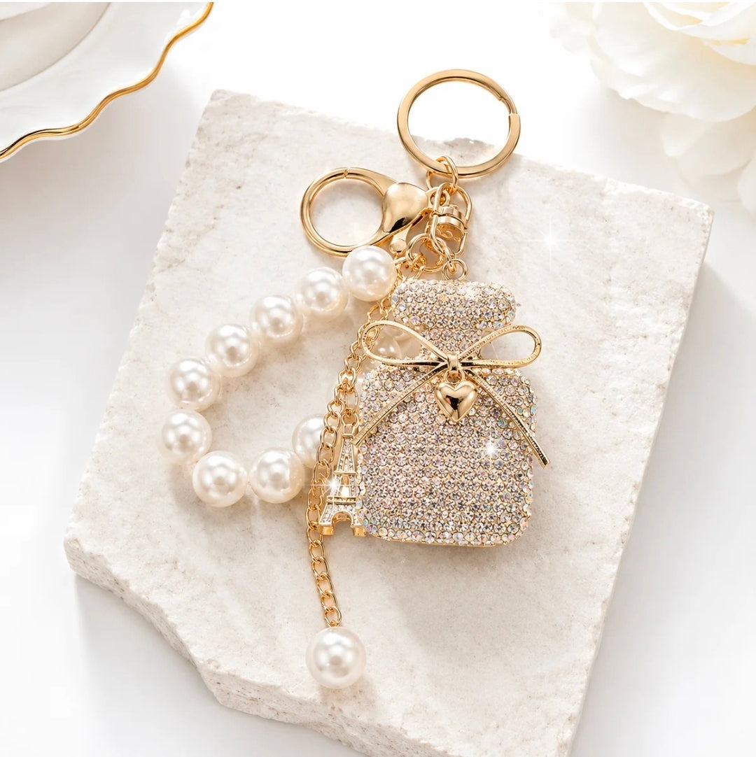 🤍✨ Champagne Diamond Glam Bag Charm