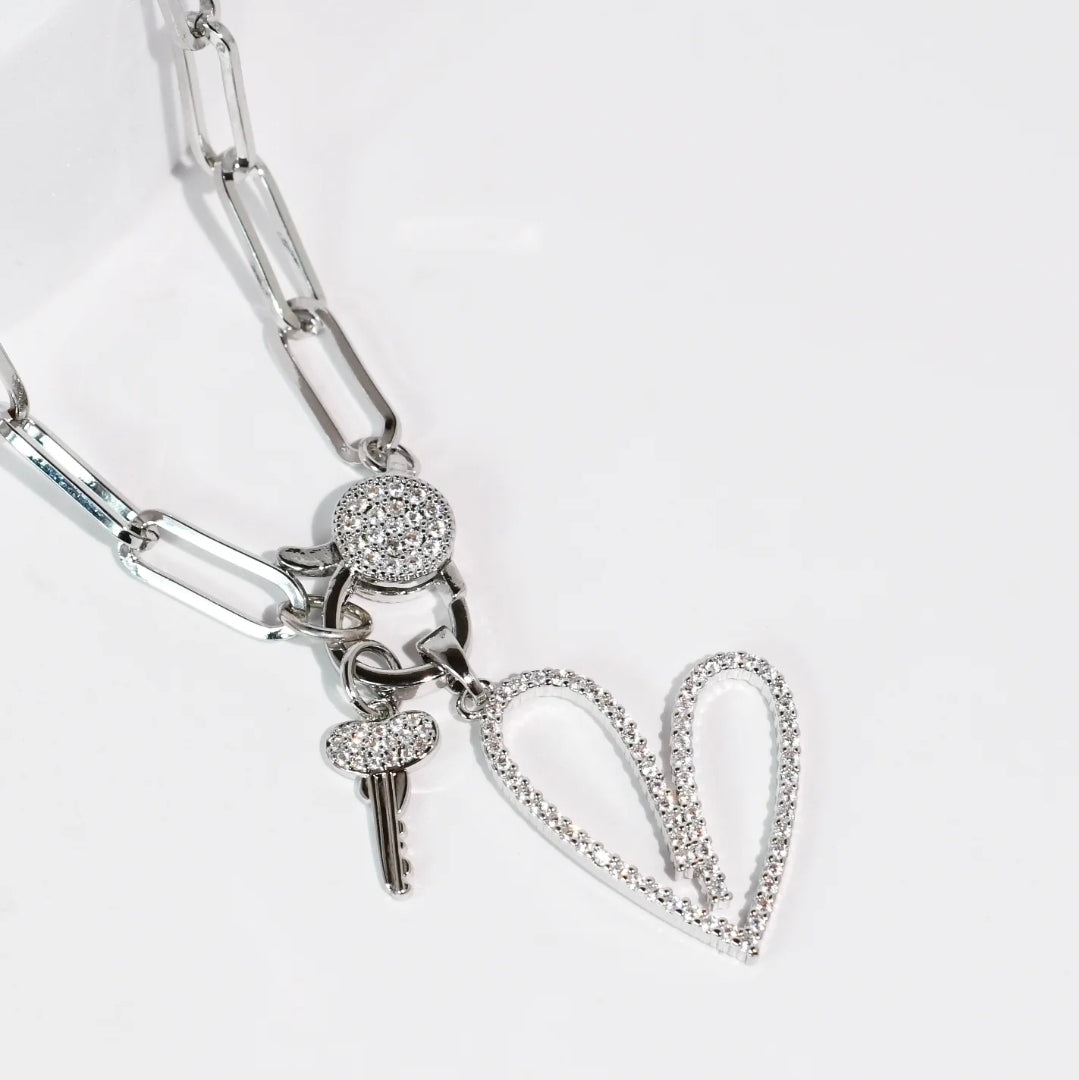 Key To My Heart Silver Necklace