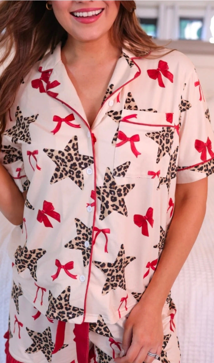 Jess Lea Simply Untamed Ruffle Pajama Set in Cream