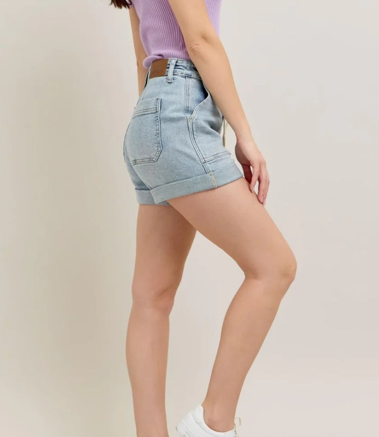 Judy Blue High Waisted Cuffed Jogger Shorts LT