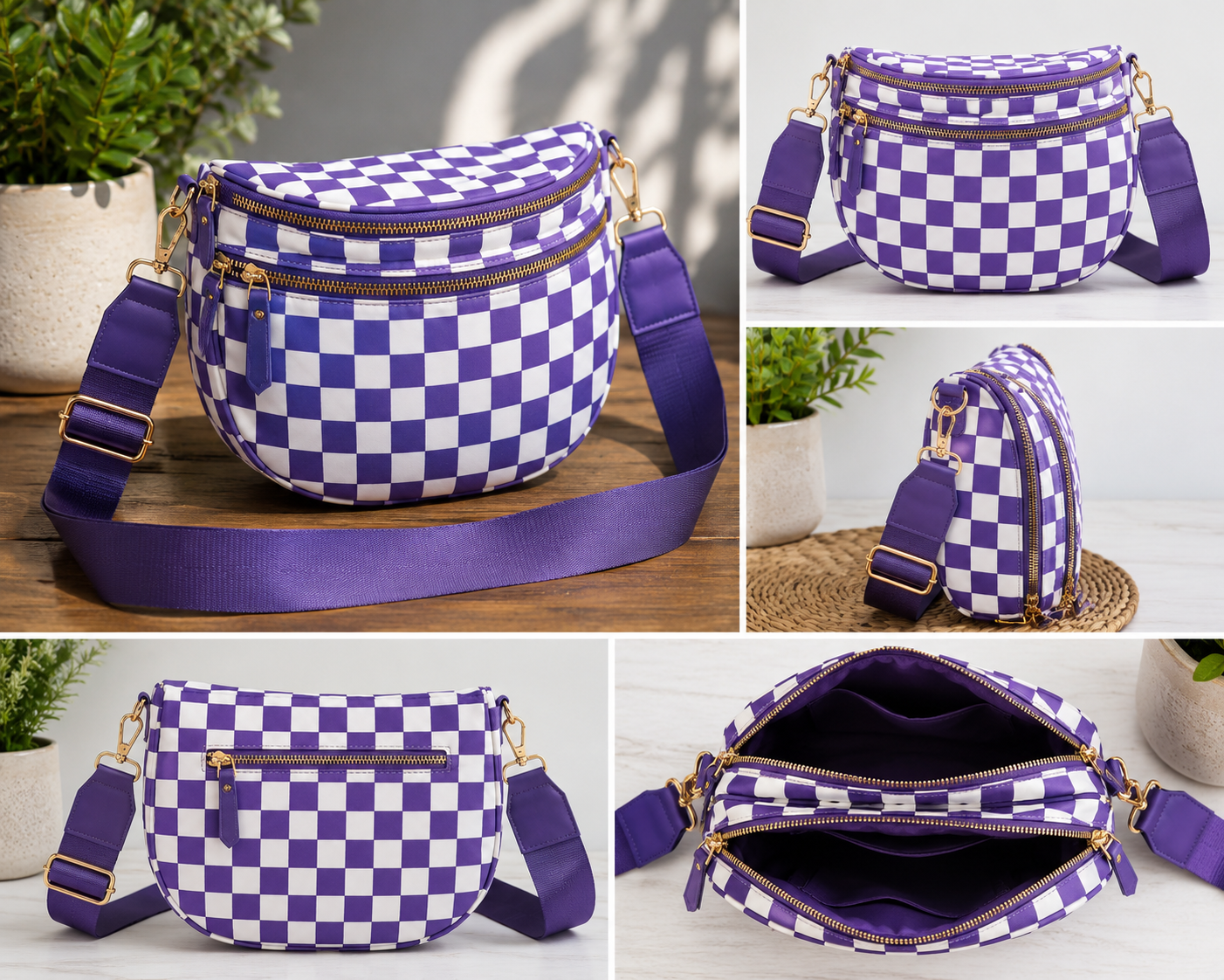 ๐ Royal Check Crossbody