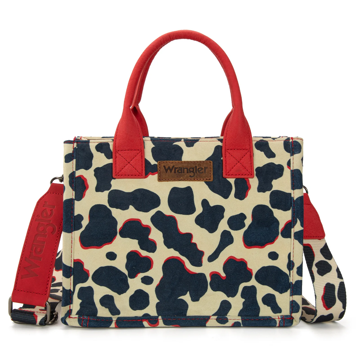 Wrangler Cow Print Concealed Carry Tote/Crossbody - RED