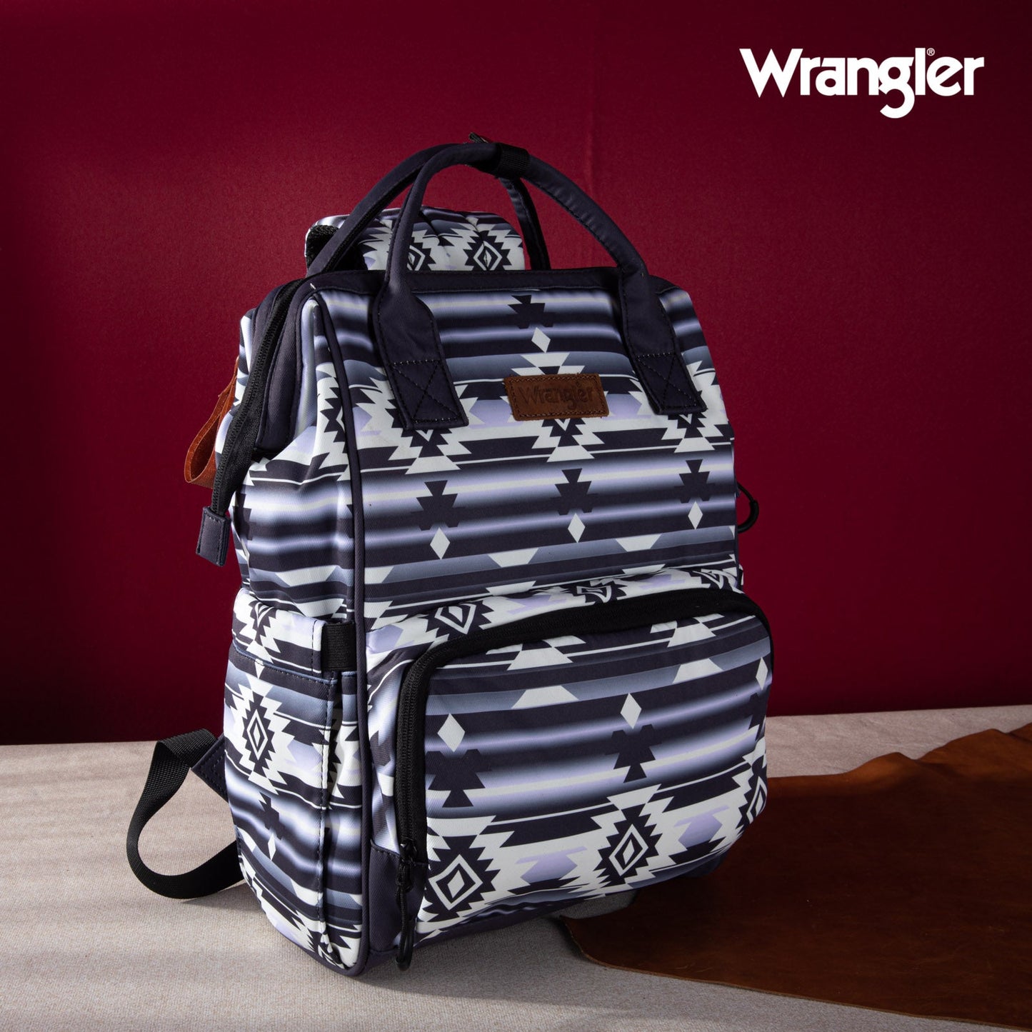 Wrangler Allover Aztec Dual Sided Backpack - Black