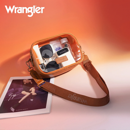 Wrangler Clear Crossbody Bag/Stadium Bag - BROWN