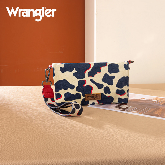 Wrangler Cow Print Wallet/Wristlet/Crossbody - RED