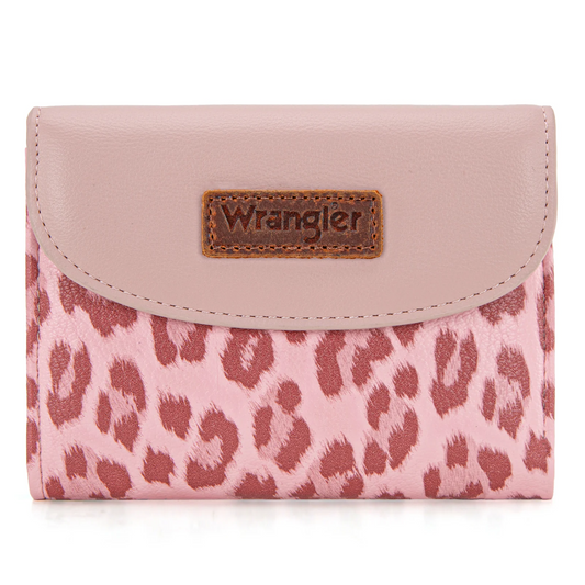 Wrangler Tri-Fold Wallet - LEOPARD&PINK