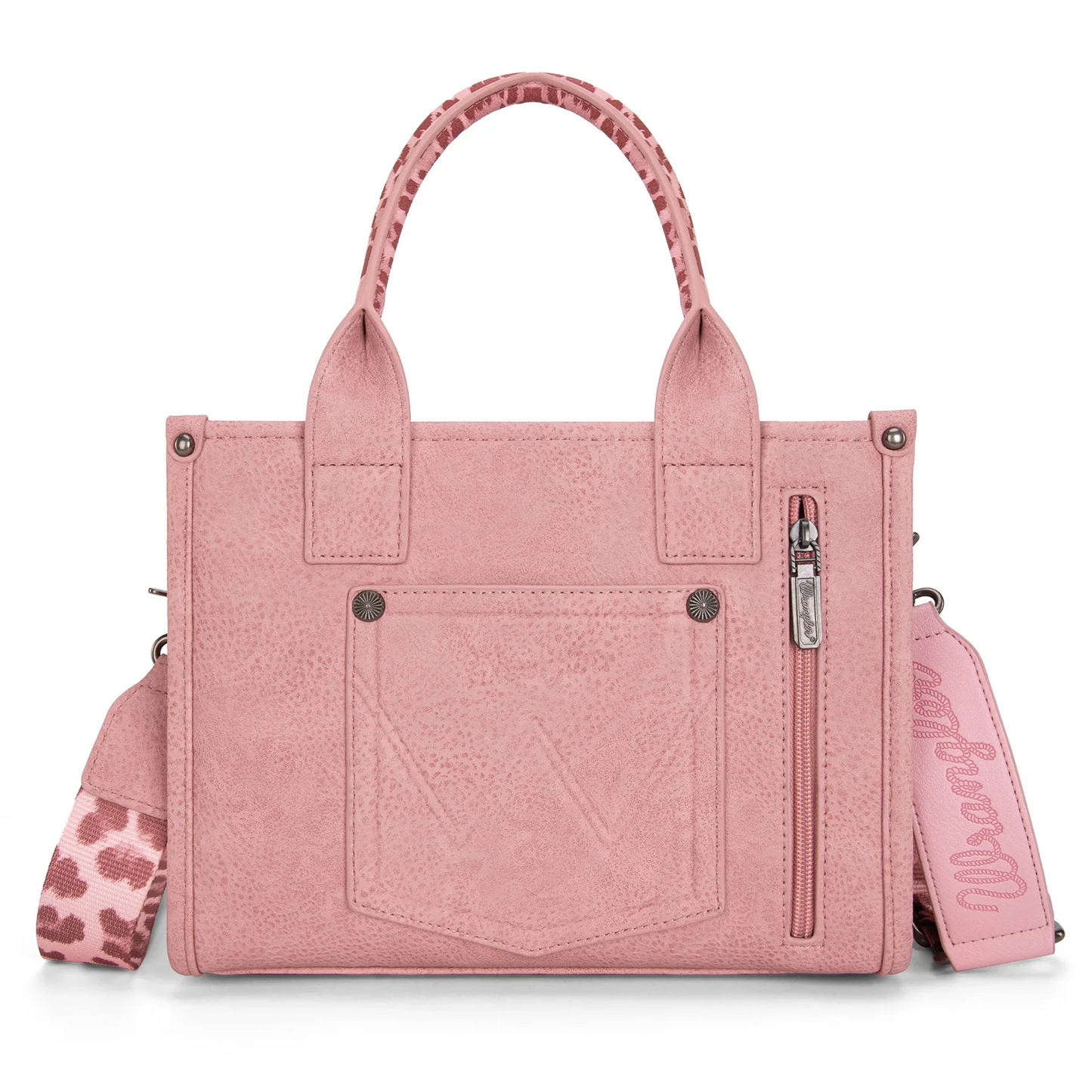 Wrangler Leopard Print Concealed Carry Tote/Crossbody - PINK