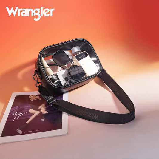 Wrangler Clear Crossbody Bag/Stadium Bag - BLACK
