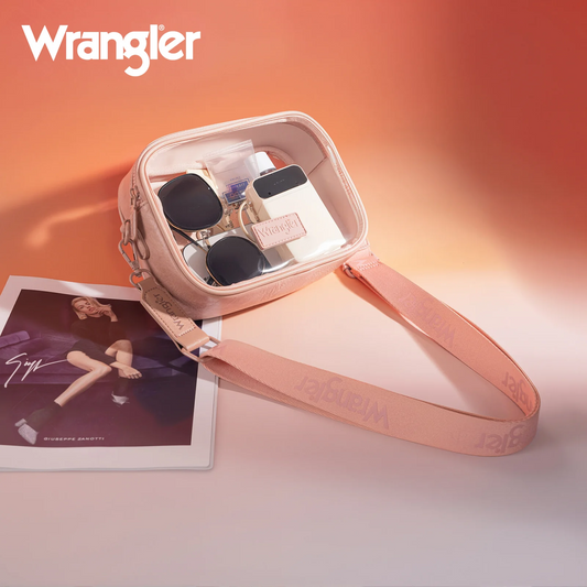 Wrangler Clear Crossbody Bag/Stadium Bag - DARK PINK