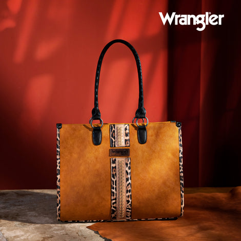 Wrangler Leopard Print Concealed Carry Tote - Brown