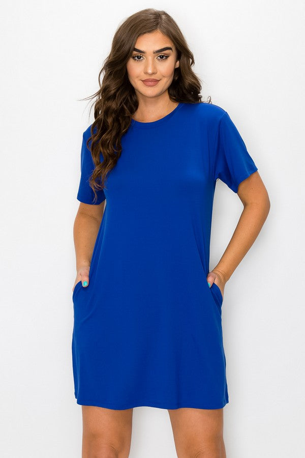 Royal Blue Women’s On The Go T- Shirt Dress With Pockets