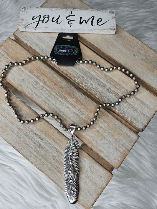 Feather Blinged Necklace