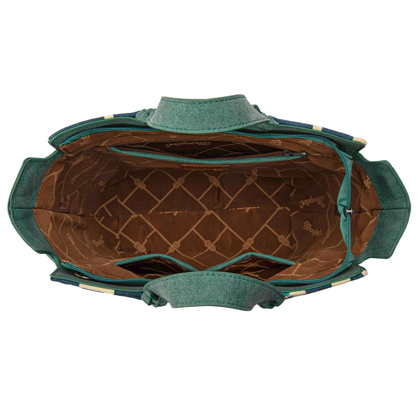 Wrangler Cow Print Concealed Carry Tote/Crossbody- DARK TURQUOISE