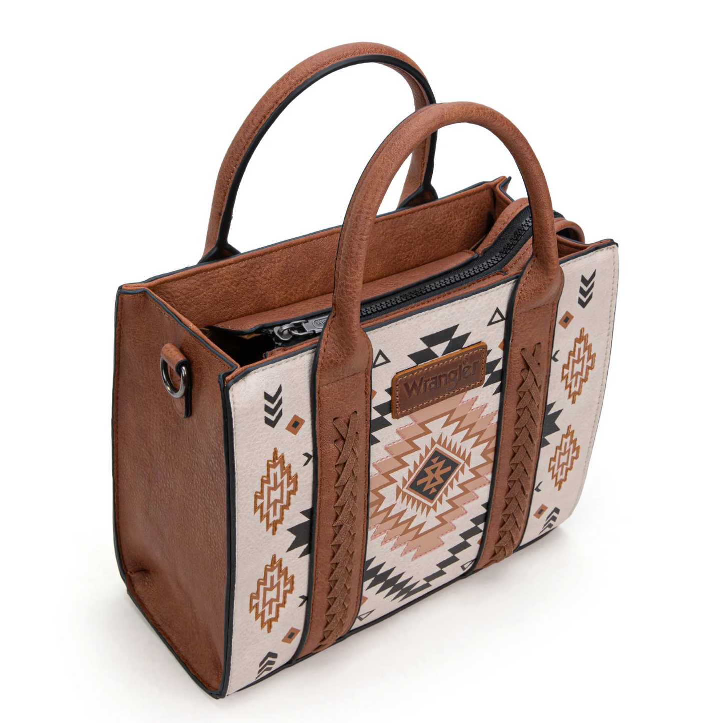 Wrangler Aztec Pattern Print Tote/Crossbody - TAN