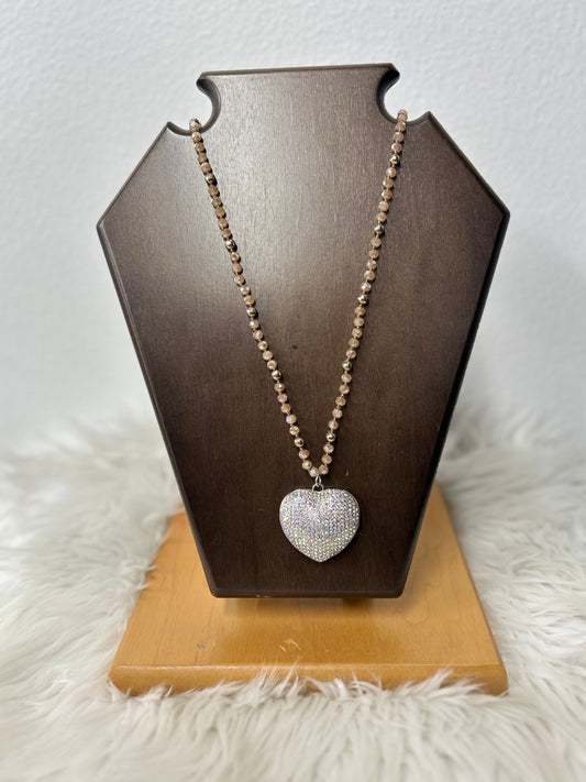 Sparkle Heart Beaded Necklace