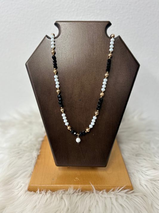 Gingham Heart Necklace with Rhinestone Sparkle