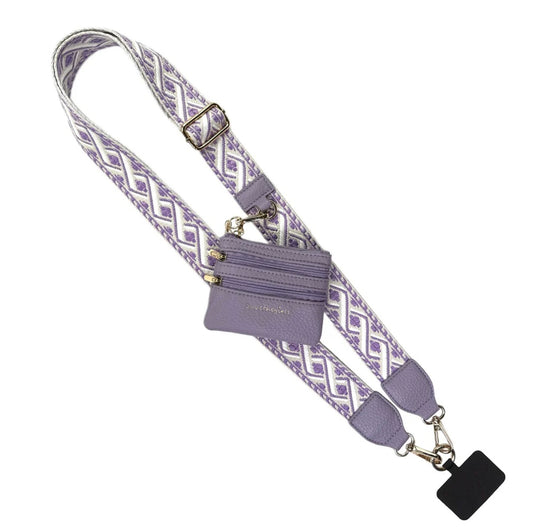 Clip & Go Strap w/Zippered Pouch XOXO Lavender