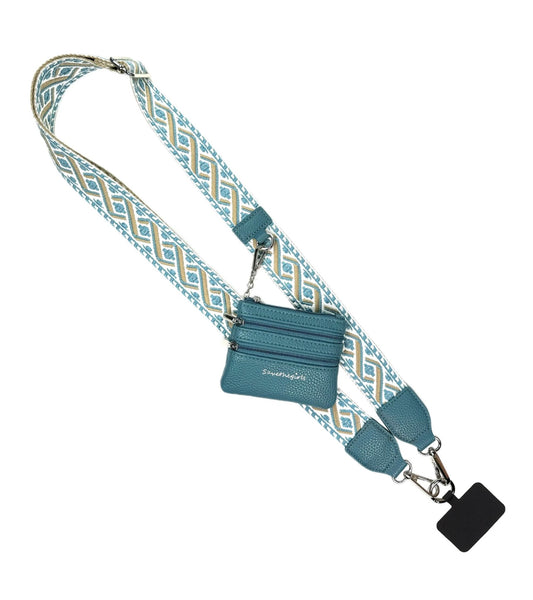 Clip & Go Strap w/Zippered Pouch XOXO Peacock Blue