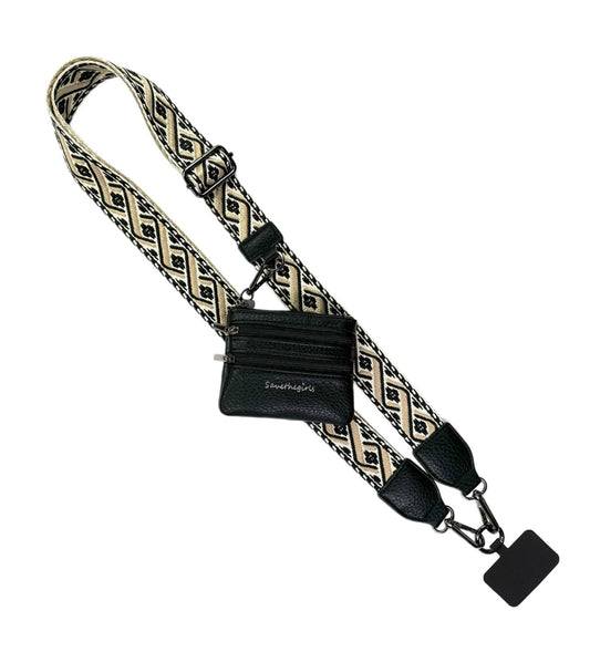 Clip & Go Strap w/Zippered Pouch XOXO Black