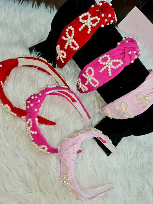 Pearl Bow Knot Statement Headband