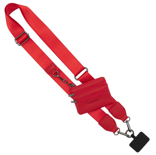 Clip & Go Strap w/Zippered Pouch Solid Red