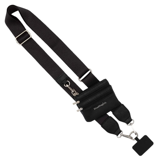 Clip & Go Strap w/Zippered Pouch Black