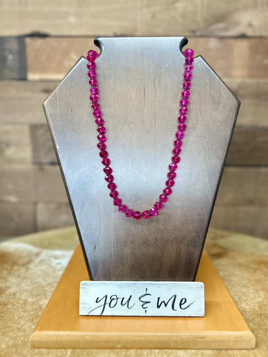 Faceted Crystal Bead Necklace