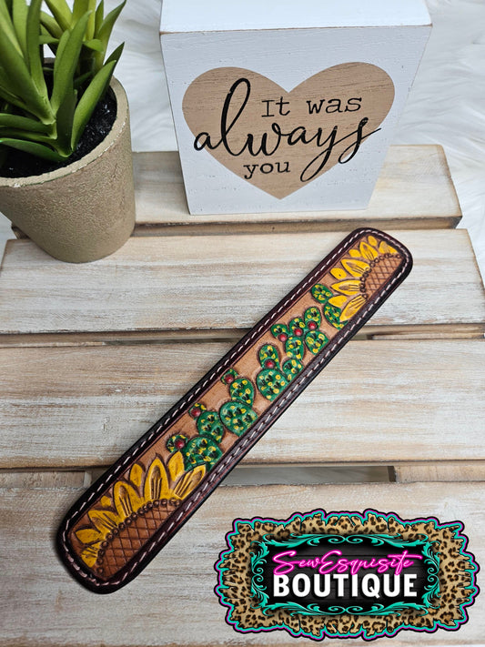 Cactus & Sunflower Leather Bracelet