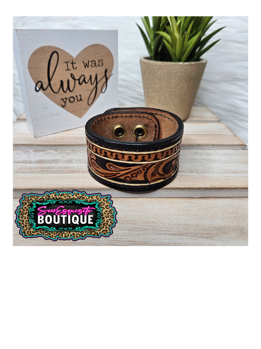 Black & Brown Leather Bracelet