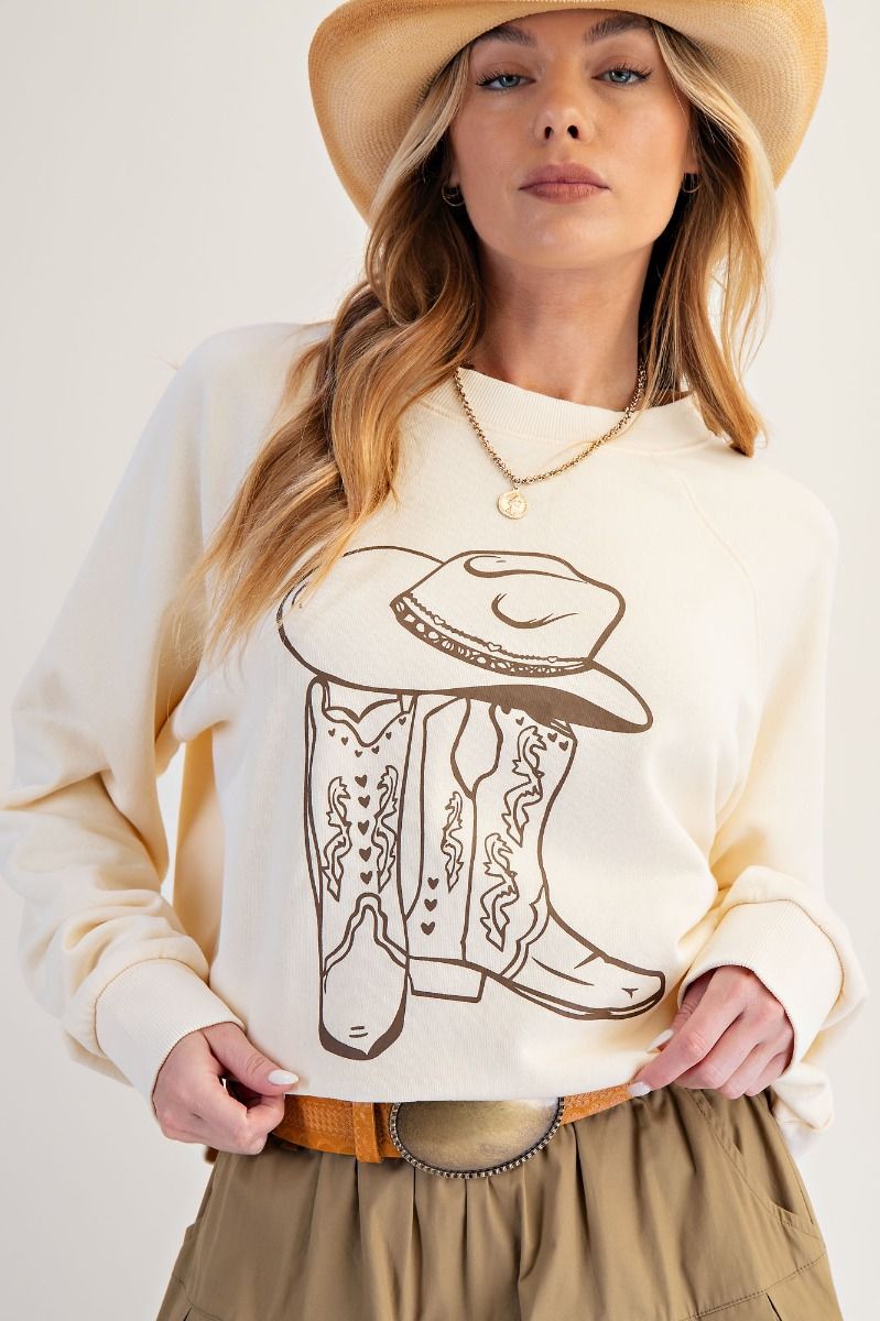 Cowboy Boots & Hat Pullover