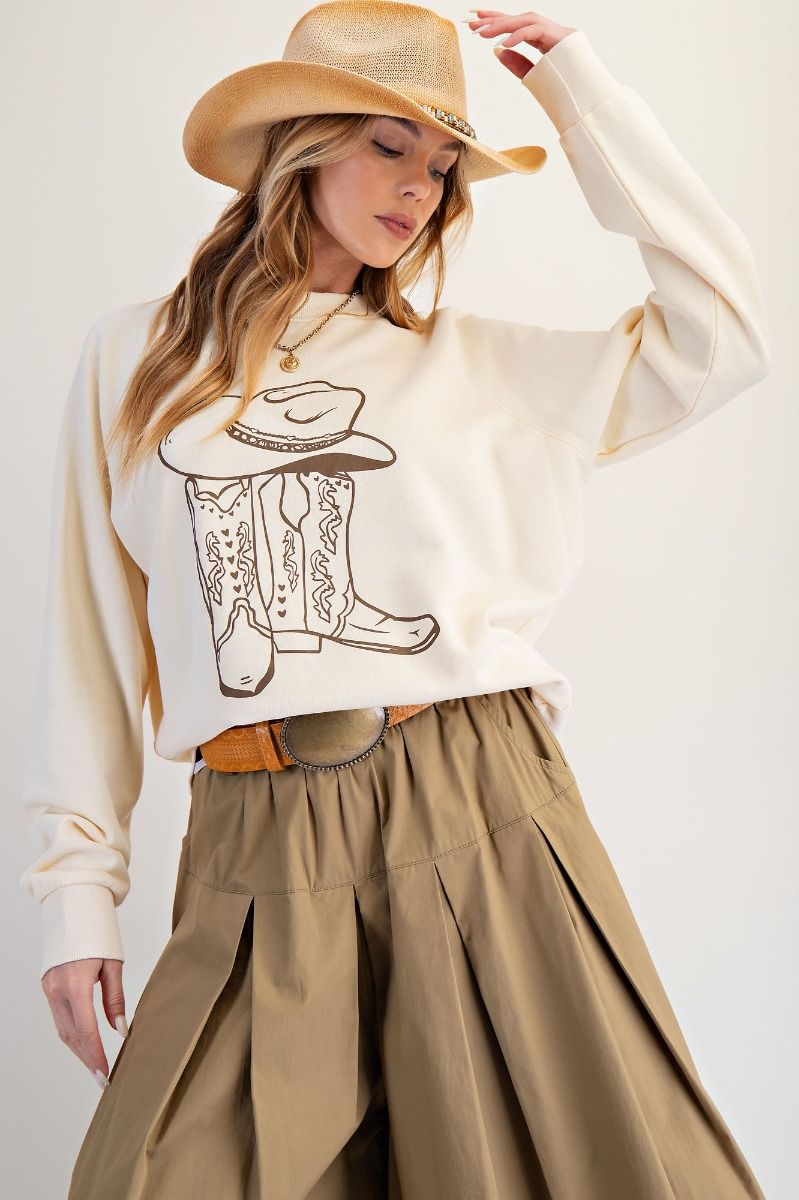 Cowboy Boots & Hat Pullover