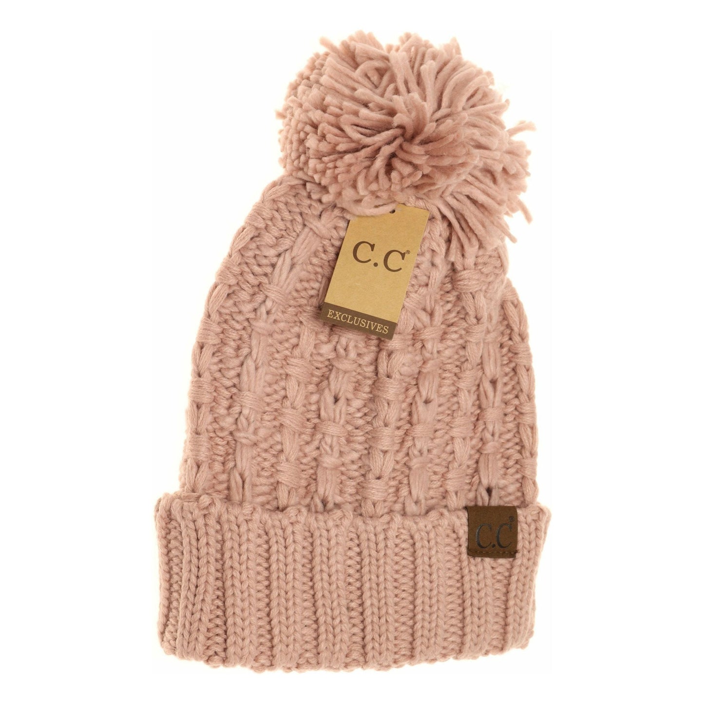 Slipstitch Pom Beanie Rose