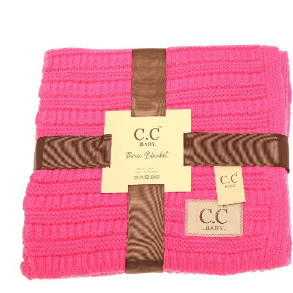BABY C.C Solid Ribbed Knit Blanket