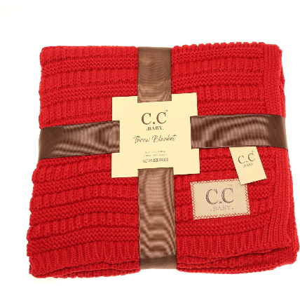BABY C.C Solid Ribbed Knit Blanket