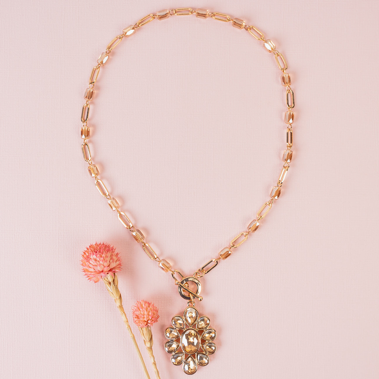 Blossom Crystal Pendant Necklace