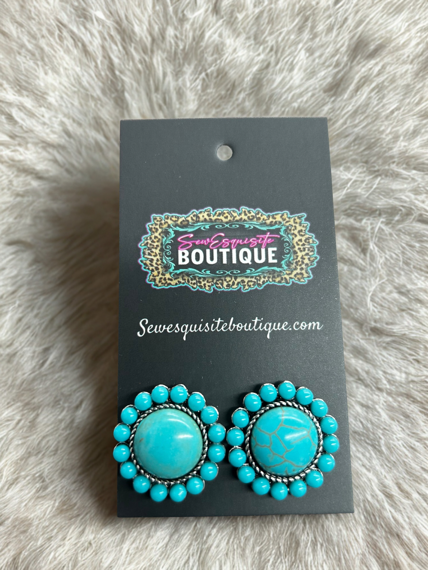 Turquoise Halo Studs