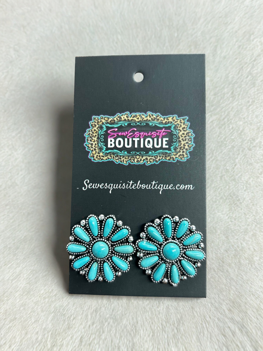 Turquoise Daisy Studs